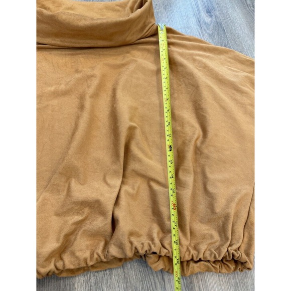 Bryn Walker Top blouse GOLDEN Giovanna Stretch Faux Suede Cowl Neck - Picture 4 of 10